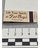 Midget Matchbook Cover. Fat Boy’s Bar-B-Q  US-1  Titusville, FL.  Unstru... - $17.41 CAD