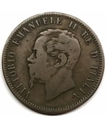 1866 Naples Italy  10 Centesimi Vittorio Emanuele Coin Naples Mint - £6.27 GBP