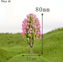 Pink Tree Cake Topper Or Train Railroad Scenery Set Of 3 3-1/4&quot; Tall - £2.37 GBP