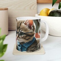 Cute Cat Lover&#39;s Ceramic Mug, Adorable Kitten Design, Gift for Cat Owner... - €12,07 EUR