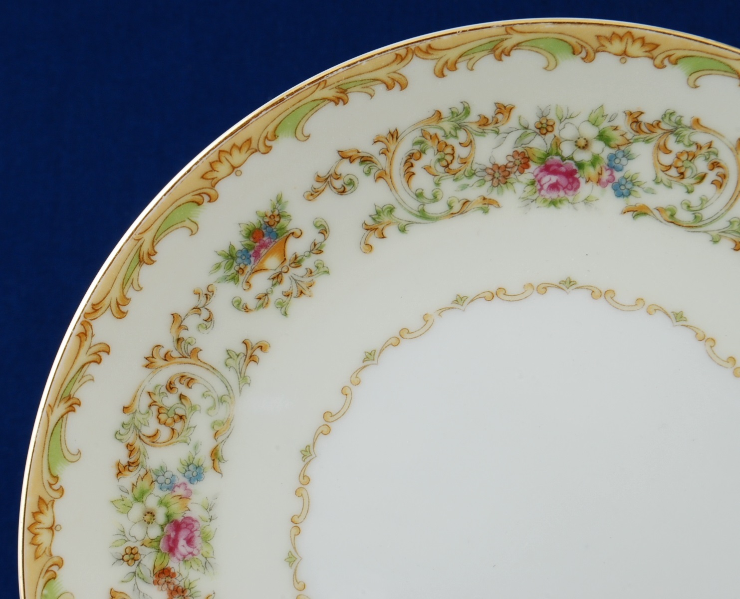 Noritake N149 Salad/Dessert Plate Cream Rim Floral Border Tan 1930s Item image 2