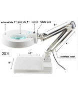 Free shipping 110V 20x Table Magnifier LED Lamp 360 degree rotating new - $86.53