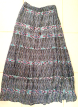 Millenium Women&#39;s Long Skirt Southwest Peasant Boho Blue Multi India Size S - £27.97 GBP