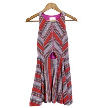 Revolve Line &amp; Dot Womens L Tapestry Dress Fit Flare Multicolor Sleevele... - £35.48 GBP