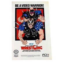 WCW Wrestling Video Game Print Ad 1989 6.5x10&quot; Nintendo NES Road Warriors NWA - £12.24 GBP