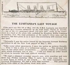 The Lusitania&#39;s Last Voyage 1965 Almanac Military Nautical Ephemera DWNN4 - $19.99