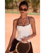 Soft Active Cross-Back Tank Top in Ivory - $36.99 CAD