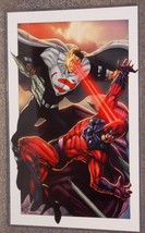 DC Superman vs Marvel Magneto Glossy Print In Hard Plastic Sleeve - £19.97 GBP