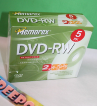 Memorex DVD-RW 5 Pack 2x 4.7GB 120 Min Video Sealed - £11.60 GBP