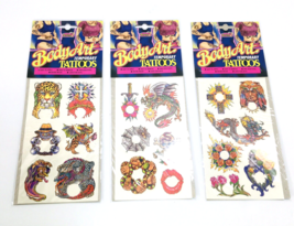 TWIN SEVEN BODY ART TEMPORARY TATTOOS **NEW IN PACKAGE** (LOT OF 3) 1996... - £18.59 GBP