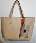 Style &amp; Co. Clean Cut Natural Metallic Gold Reversible Tote Handbag Shop... - £15.69 GBP