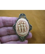 (CM70-28) THREE MUSES Graces Women goddesses pink CAMEO Pin Pendant Jewelry - €28,41 EUR