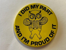 Vintage Seattle Fisher&#39;s Fund Owl Collectible Pinback Pin 2.25&quot; - $6.35