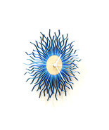 Stylish modern wooden wall clock in shades of blue / turquoise - Radium II - $162.75 CAD