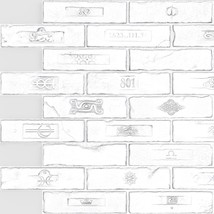 Dundee Deco White Faux Bricks PVC 3D Wall Panel, 2.9 ft X 2.1 ft (90cm X 64cm),  - £14.09 GBP+