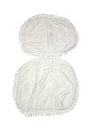 Chenille Pillow Shams Set of 2 White Cotton Standard 20X28 Fringe Floral... - £22.21 GBP