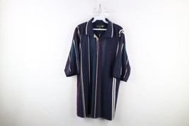 Vintage 90s Streetwear Mens 2XL Rainbow Striped Color Block Collared Polo Shirt - £35.57 GBP