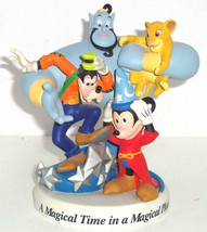 Walt Disney World Genie Goofy Simba Mickey Figurine 1996 25th Magical Place Time - $149.95