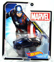 Mattel Hot Wheels Captain America 1/64 Scale Character Car Marvel Universe 2017 - £7.77 GBP