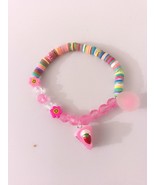Beaded Charm bracelet with shades of pink clay &amp; Glass Beads for any occ... - $8.94 CAD