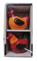 Mainstays Chicken Red Brown Orange Shakers 3&quot; Ceramic Salt &amp; Pepper New - £7.61 GBP