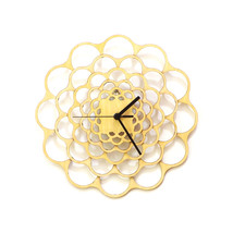 Unique modern wooden wall clock made using birch plywood, laser cut - Coral - £79.13 GBP