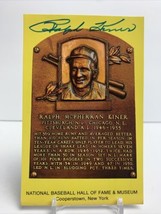 Ralph Kiner - Signed Yellow Hall of Fame 3.5&quot; x 5.5&quot; postcard plaque - £10.75 GBP