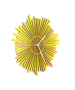 Stylish yellow / golden wooden wall clock, a piece of wall art - The Sun - £125.76 GBP+