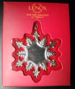 Lenox Christmas Ornament Wishing You Joy and Happiness Sentiment Snowflake Box - $10.99