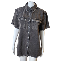 New Free People Women&#39;s Blue Chambray The Short Dirty Deeds Onyx XS - $59.95