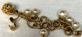 Beautiful Faux Pearl Cluster Clip On Earrings Chandelier Dangle 3 1/4&quot; Drop - £6.03 GBP