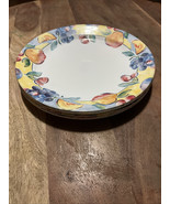 Corelle Fruit Basket 6 Dinner Plates 10.25&quot; Grape Cherry Peach Yellow Blue - $32.38