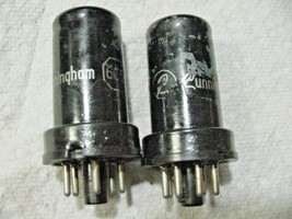 2 Cunningham 6C5 Metal Bulb Triode Amplifier Tube Tested Mil TV-10B 1260... - $6.48