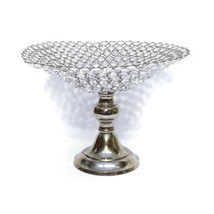 Fruit Basket Fashion Footed Glass Fruit Bowl Modern Creative Silver - £15.76 GBP