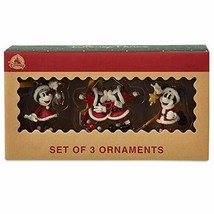 Disney Santa Mickey &amp; Minnie Good Tidings Set of 3 ornaments - £63.26 GBP