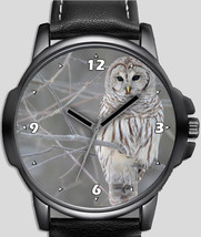 Snow White Owl On Tree Unisex Wrist Watch Unique Rare Gift - £43.16 GBP