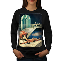 Wellcoda Naked Moon Landing Womens Sweatshirt, Swim Pool Casual Pullover Jumper - £22.68 GBP+