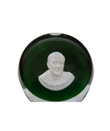 Baccarat Franklin D. Roosevelt Cameo Paperweight Green Faceted - £31.26 GBP