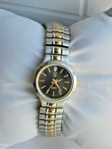 VTG Sergio Valente F-EBJGD 5/8&quot; Dial Watch Ladies Spring Band Diamond Quartz  - £15.03 GBP