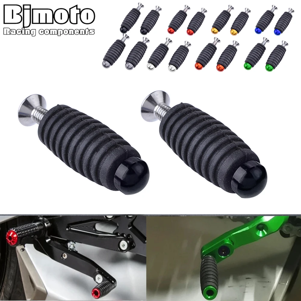 BJMOTO Motorcycle Gear Shift Brake Lever Toe Pegs Toepegs Pedals M6 6mm Footpegs - £10.91 GBP