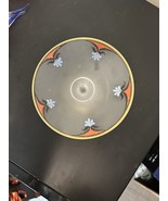 Vtg Footed Candy Plate Compote Frosted Hand Painted - $22.39 CAD
