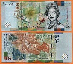 BAHAMAS 2019 UNC 1/2 0.5  Dollar Banknote Paper Money Bill P- NEW - $3.50