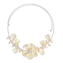 Sakura Flower MOP Choker Wrap Necklace - £20.88 GBP