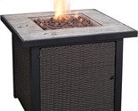 Peaktop Propane Gas Fire Pit Outdoor Garden Square, 20 Inches, Brown - £579.53 GBP