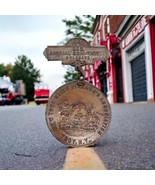 Antique NY Fireman’s Association 23D Delegate Cast Metal Pin Badge 1895 ... - $98.99