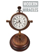 Desk Table Clock Decor Vintage Brass Watch Nautical Antique Maritime Marine. - £28.46 GBP