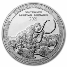 2021 1 oz Silver Democratic Republic of Congo Prehistoric Life Series Wo... - £44.73 GBP