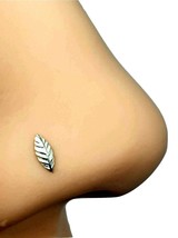 Feather Nose Stud Oval Leaf 22g (0.6mm) Sterling Silver L Bendable Straight Stud - £3.96 GBP