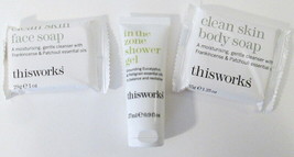 This Works Clean Skin Body Soap &amp; In The Zone Shower Gel Infused Essential Oils - £6.17 GBP