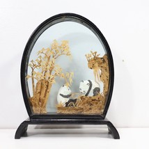 Vintage Chinese Hand Carved Cork Oval Diorama Mantle Display 7.25in Tall - £23.98 GBP